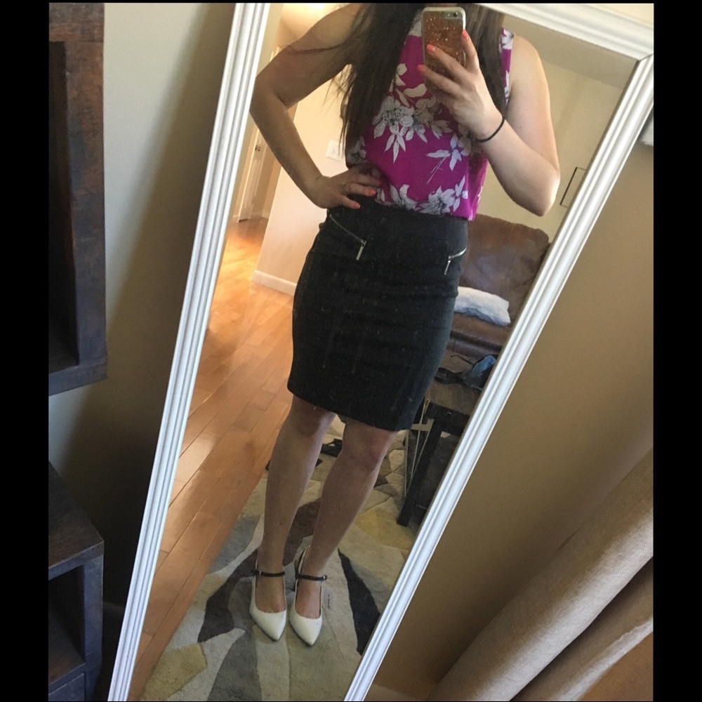 Michael Kors Charcoal Double Zip Skirt